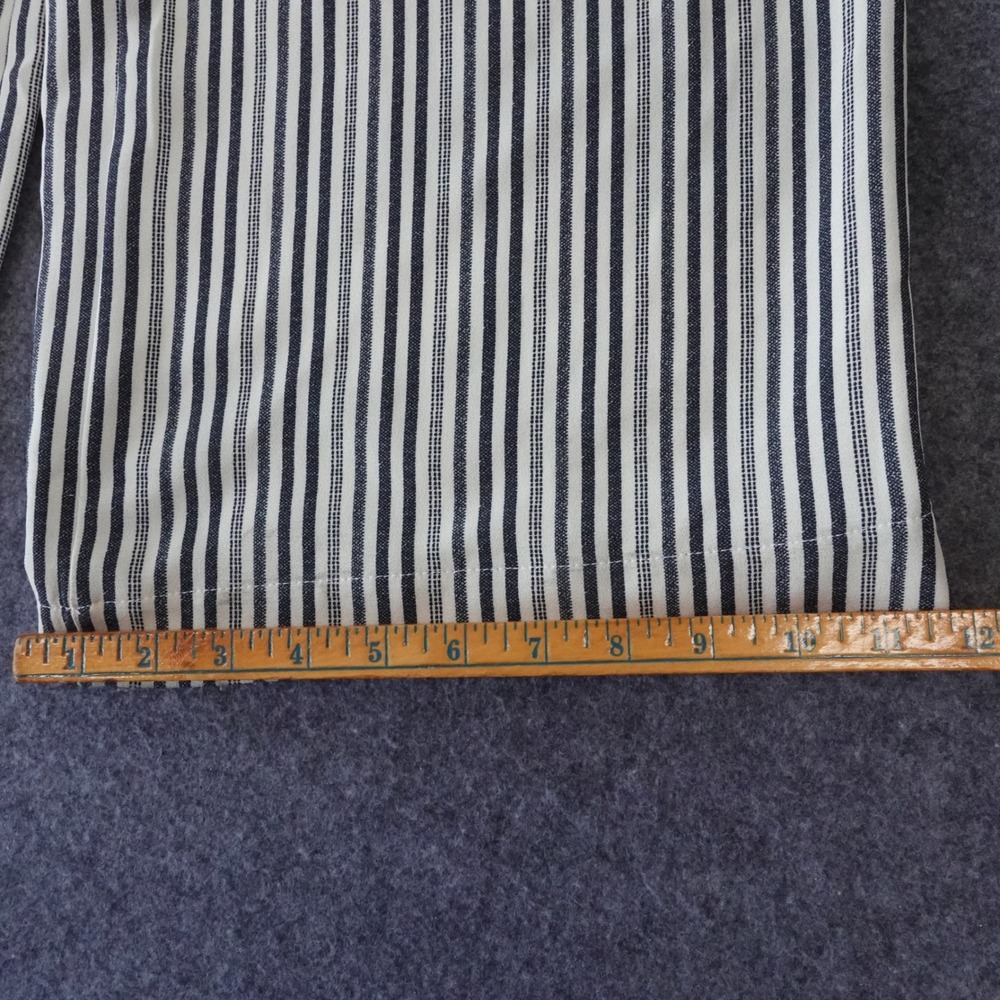 Monteau Los Angeles Striped Wide Leg Jumpsuit Navy White Wrap Front  Large - Picture 9 of 10
